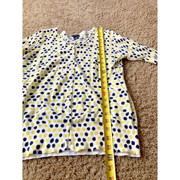Ann Taylor Womens Short Sleeve Button Up Cardigan Lightweight Polkadot, Medium - Picture 5 of 6